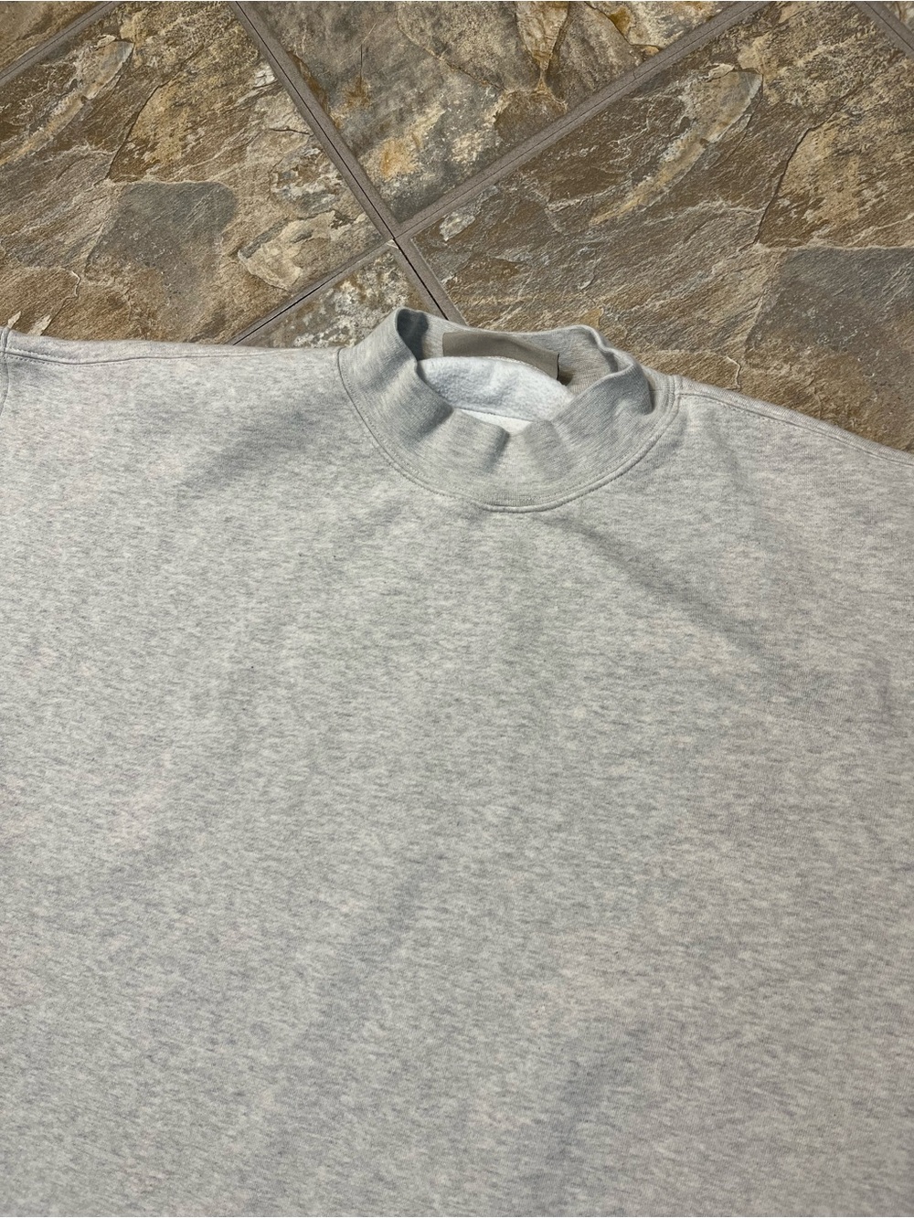 Fear of God Essentials Sweater Mens XL Oversized Fit Gray Mock Neck Pullover - Picture 4 of 8